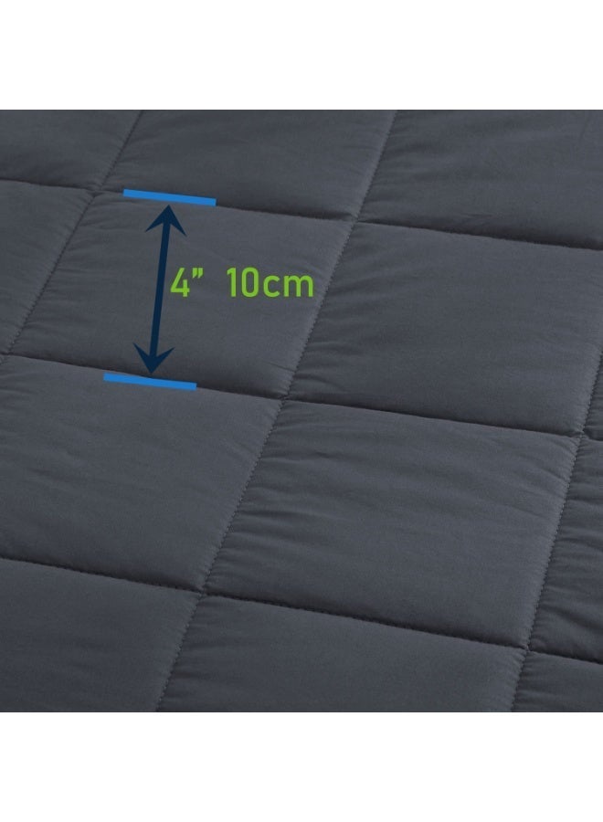 فابينني بطانية ثقيلة 9.1 كجم / 152 × 203 سم، مقاس فردي، بطانية ثقيلة للبالغين 60 × 80 بوصة / 20 رطلاً، لتخفيف القلق، علاج التوحد، الأرق، تخفيف التوتر، بطانية ضغط عميق، لون رمادي داكن - Image 4